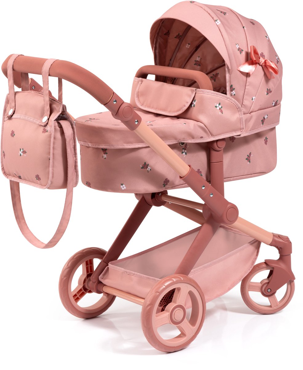 Bayer Design Kombi-Puppenwagen XEO – 72 x 38 x 65 cm – Puppenwagen – Dunkelrosa