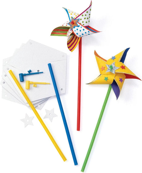Colorations Windmühlen-Bastelset – DIY-Windmühlenbau, 24-teilig.