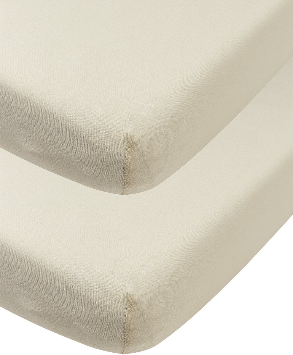 Meyco Baby Uni Spannbettlaken – 2er-Pack – Jersey – weicher Sand – 60 x 120 cm