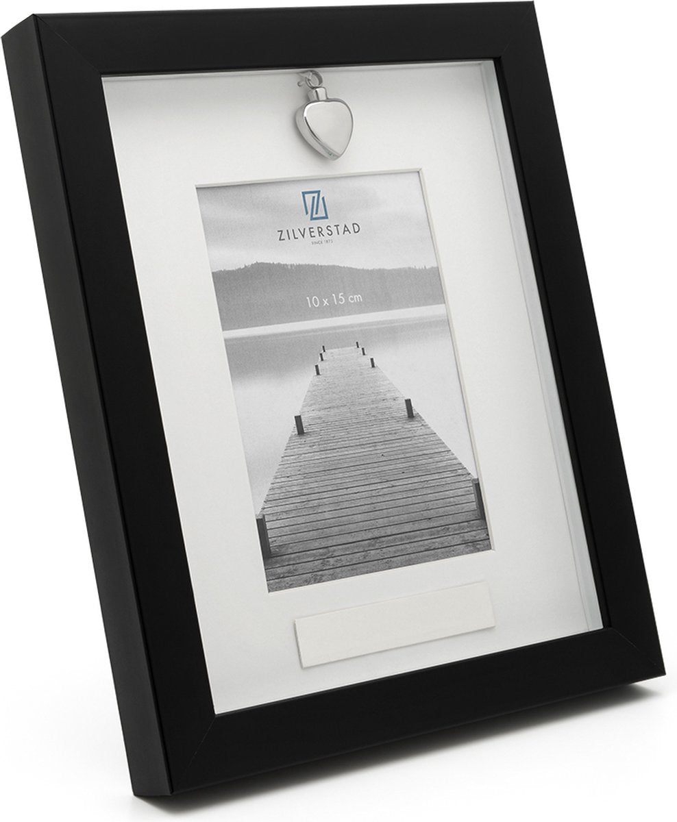 Zilverstad - memory fotolijst met ashouder 10x15 cm zwart