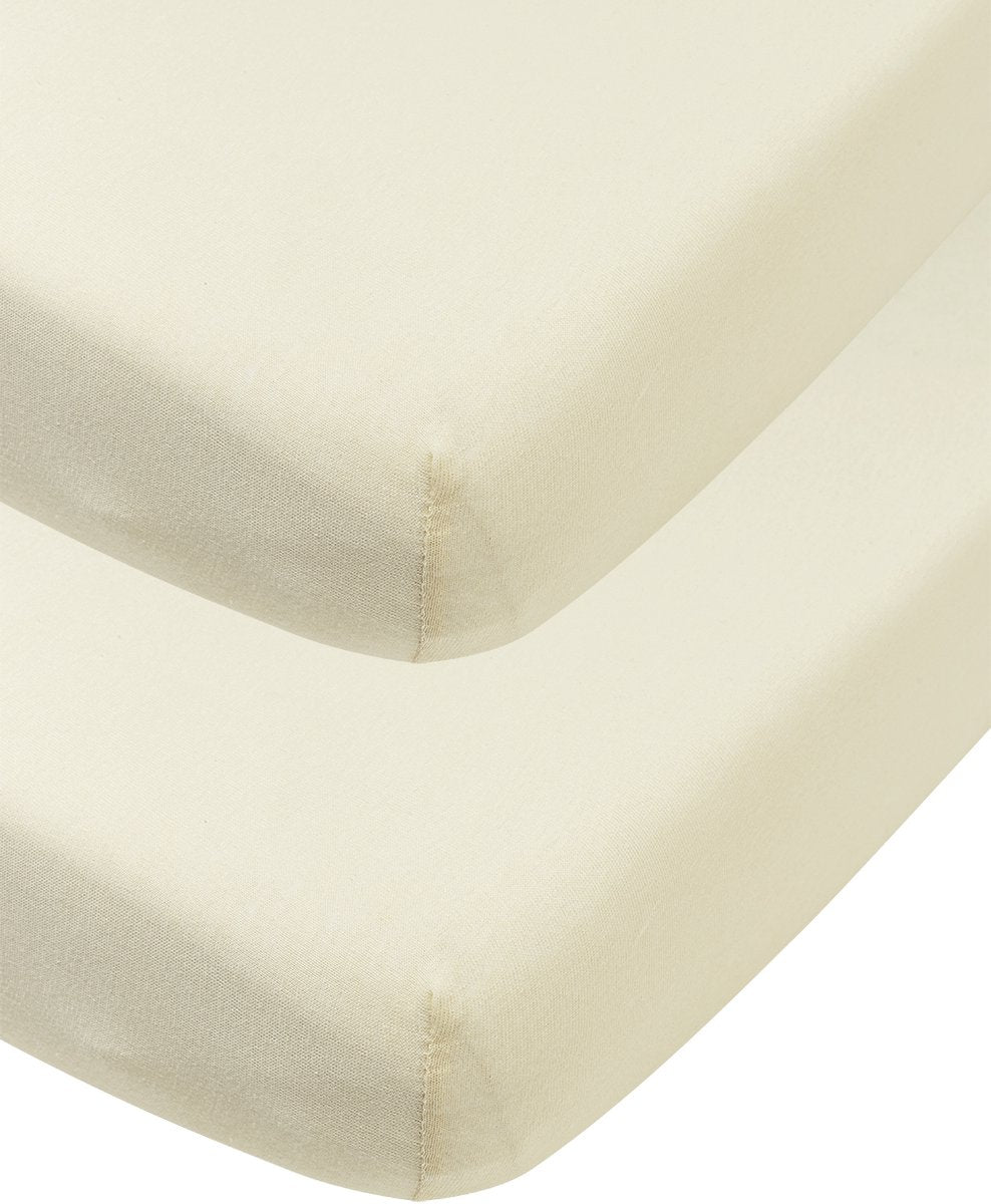 Meyco Baby Uni Spannbettlaken Juniorbett - 2er-Pack - Jersey - Natur - 70x140 150cm
