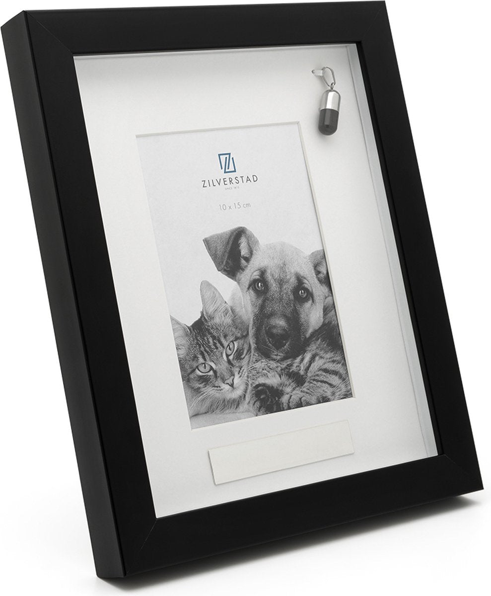 Zilverstad - memory fotolijst huisdier met ashouder 10x15cm