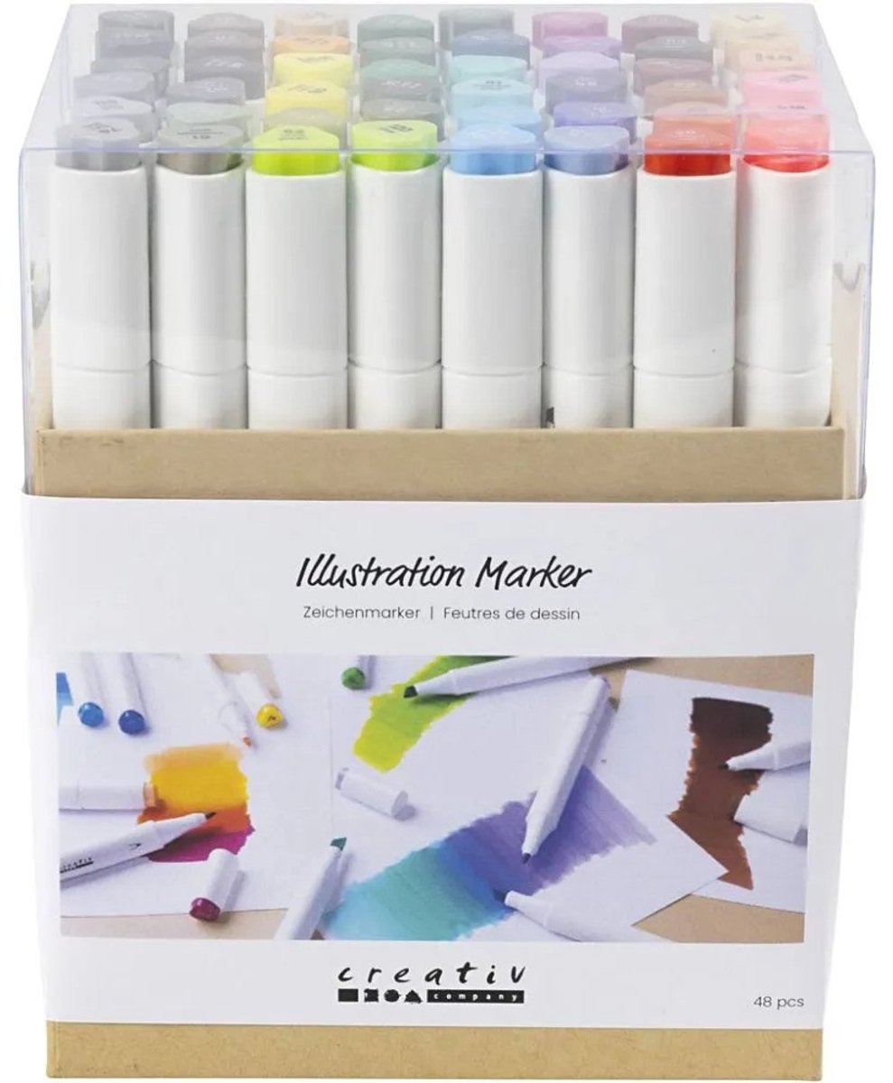 Kreativunternehmen https: www.cchobby.nl Zeichenmarker-Liniendicke-1-8-mm-Standardfarben-48-Stück-1-Box