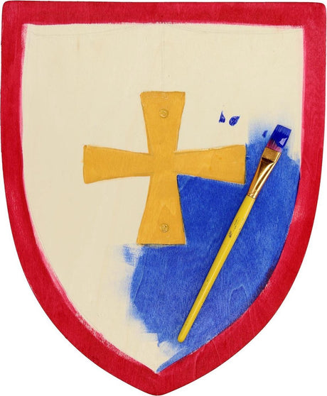 Playwood Holzschild-Ritterspielzeug mit Griff für Kinder.