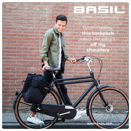 Basilikum Flex Fahrrad Rucksack schwarz 17l