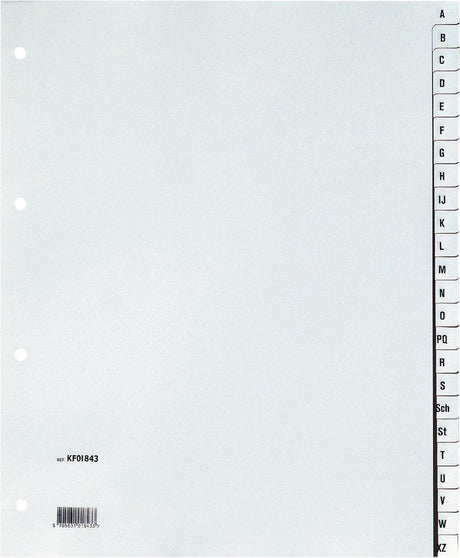 Q-Connect alphabetische Tabs, A4, PP, 24 Tabs, grau