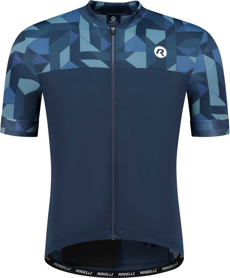 Rogelli essential graphic fietsshirt - korte mouwen - heren - blauw - maat xxl