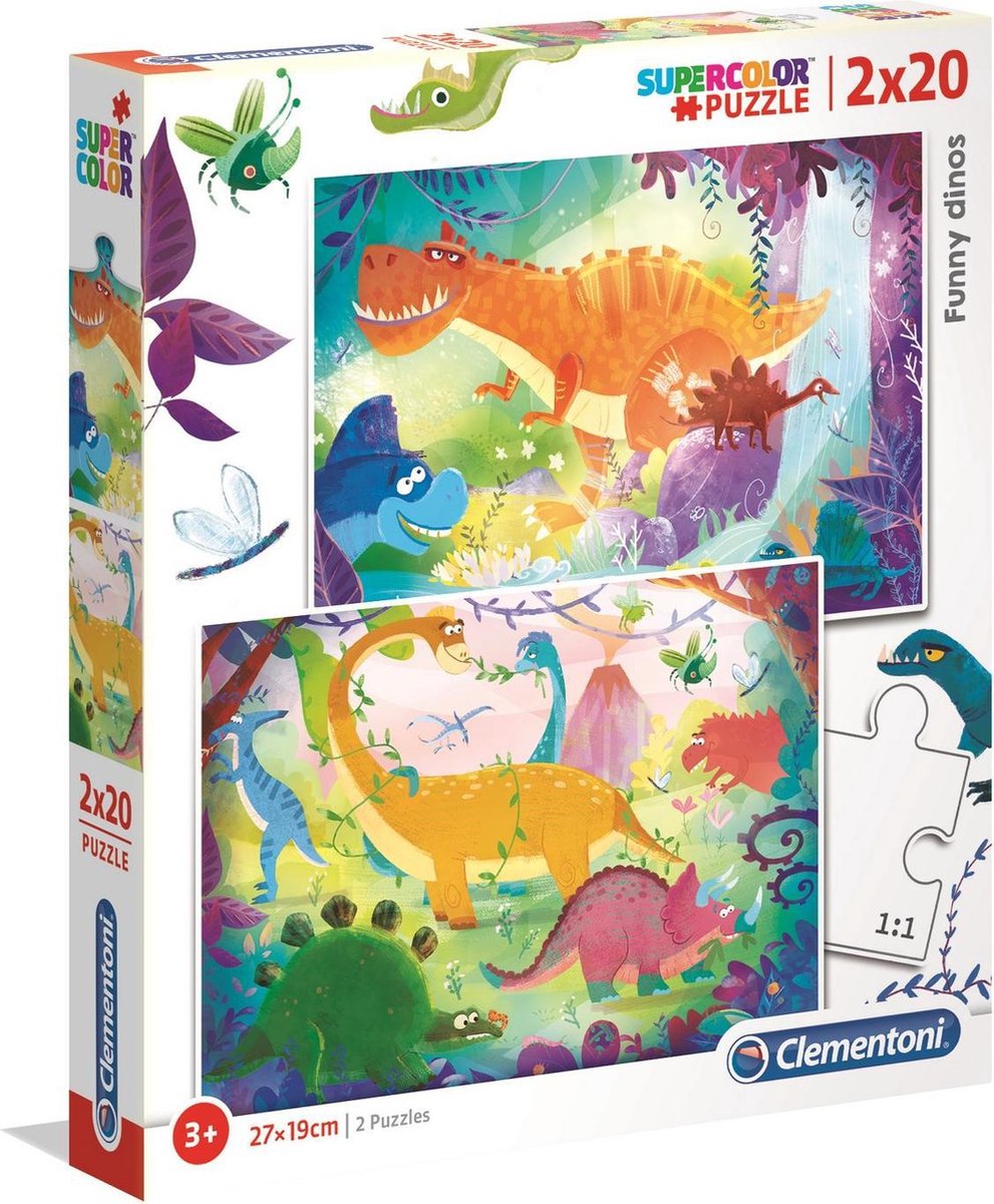 Clementoni Puzzle lustige Dinosaurier, 2x20tlg.