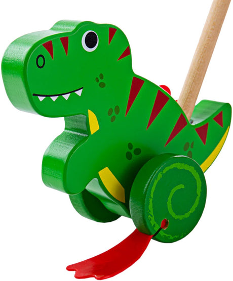 Bigjigs duwstok - dino - t-rex