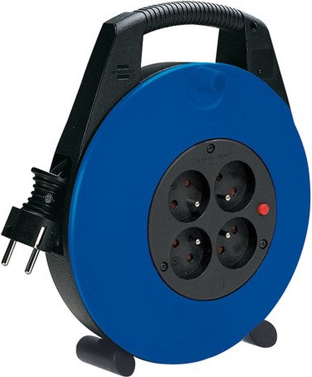 Brennerstuhl Vario Line Kabeltrommel 4-fach schwarz blau 15m