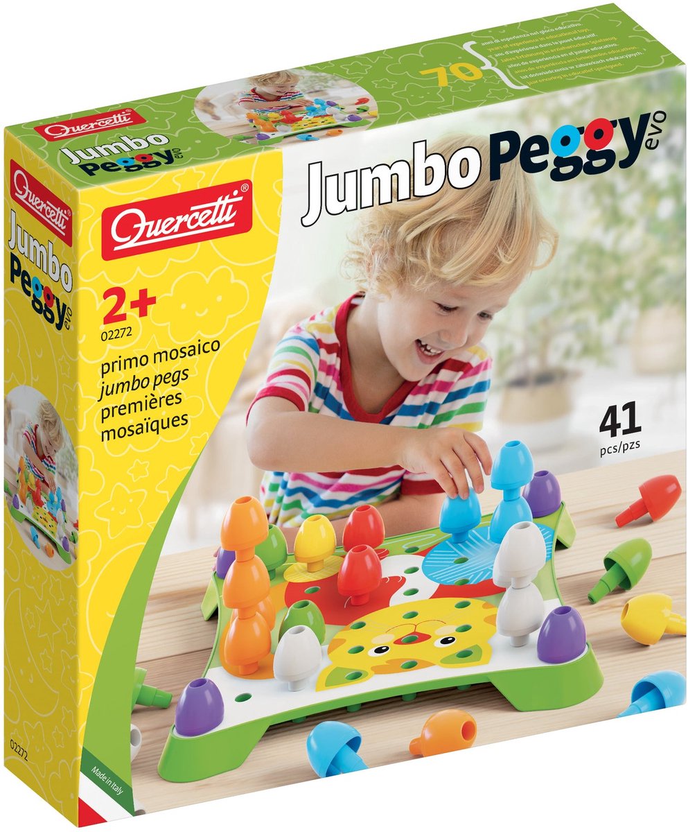 Quercetti Jumbo Peggy Evo Insteek Mosaic, 41 Pins