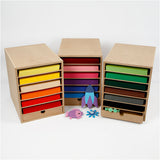 Creativ Company Aufbewahrungsschrank aus Karton, H: 100 cm, A4, Blatt 210x297 mm, 180 g, verschiedene Farben, 1 Set