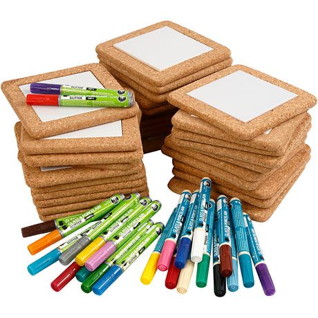 Gruppenset Maluntersetzer, Größe 15,5x15,5 cm, verschiedene Farben, 1 Set
