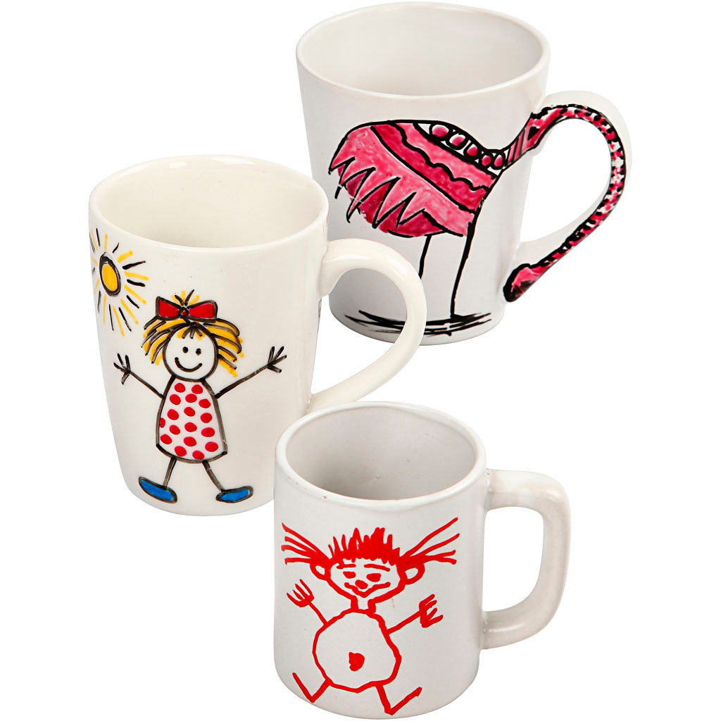 Gruppenset Malbecher, H: 7-10 cm, weiß, 1 Set