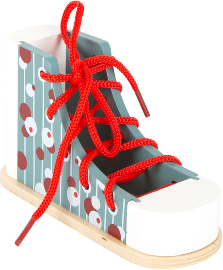 Kleiner Fuß - Schnürschuh aus Holz mit Spitze