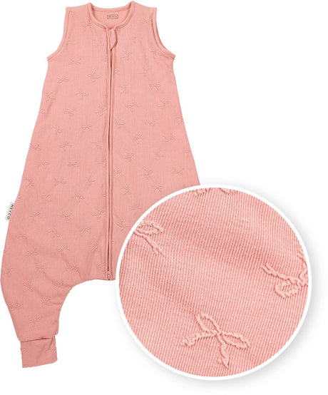 Meyco Baby Studio Collection Schlafoverall-Pullover mit Schleife – Rosa – 104 cm – 2,0 Tog