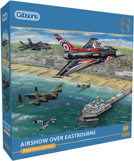 Gibsons – Airshow over Eastbourne (Airshow over Eastbourne) – Matthew Emeny – 500 Teile – 48 x 34 cm – Puzzle für Erwachsene