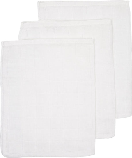 Meyco Baby-Uni-Waschlappen – 3er-Pack – hydrophil – weiß – 20 x 17 cm