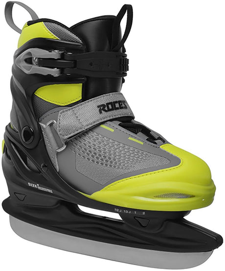 Roces – Moody Ice X Boy – verstellbare Schlittschuhe – Schlittschuhe für Kinder – Schwarz Grün – Extra Knöchelunterstützung, bequeme Passform – Größe 36–40