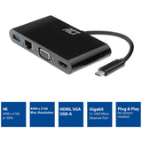 ACT-Konnektivität USB-C zu HDMI oder VGA Multiport Adapter 4K mit ET
