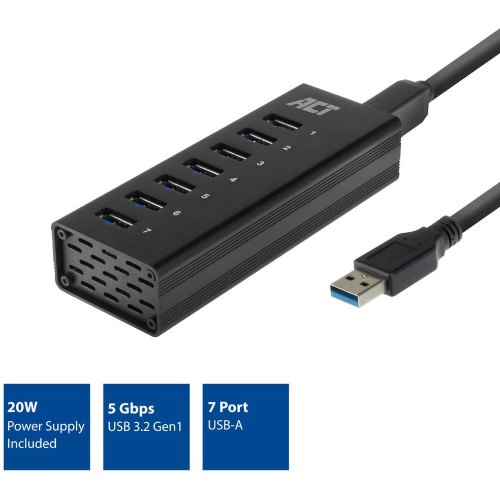 ACT Connectivity USB Hub 7 -Port mit Stroomadapter