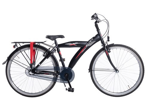 Aldo 26 Zoll Roadstar Fahrrad 3V mattschwarz rot gestreift