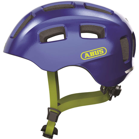 Abus Fahrradhelm youn-i 2.0 – mit Licht für Kinder, Jugendliche und junge Erwachsene – für Mädchen und Jungen – Blau (funkelnd), Größe S