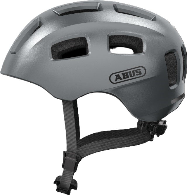 Abus Fahrradhelm Youn-i 2.0 Graphite Silver M – 52–57 cm – Silber – geeignet für den Einsatz an Elektrofahrrädern – City-Fahrrädern – 260 g