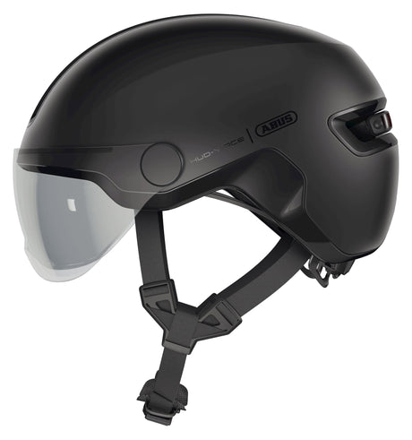 Abus Fahrradhelm Hud-y Ace Velvet Black S - 51-55 cm - Schwarz - Geeignet für den Einsatz an Elektrofahrrädern - Stadtfahrrädern - 400 g