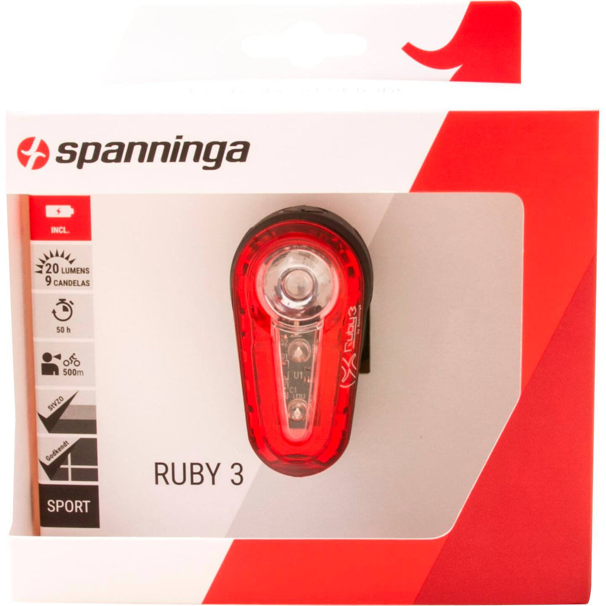 Spanninga baklys Ruby 3 Battery Seat Post