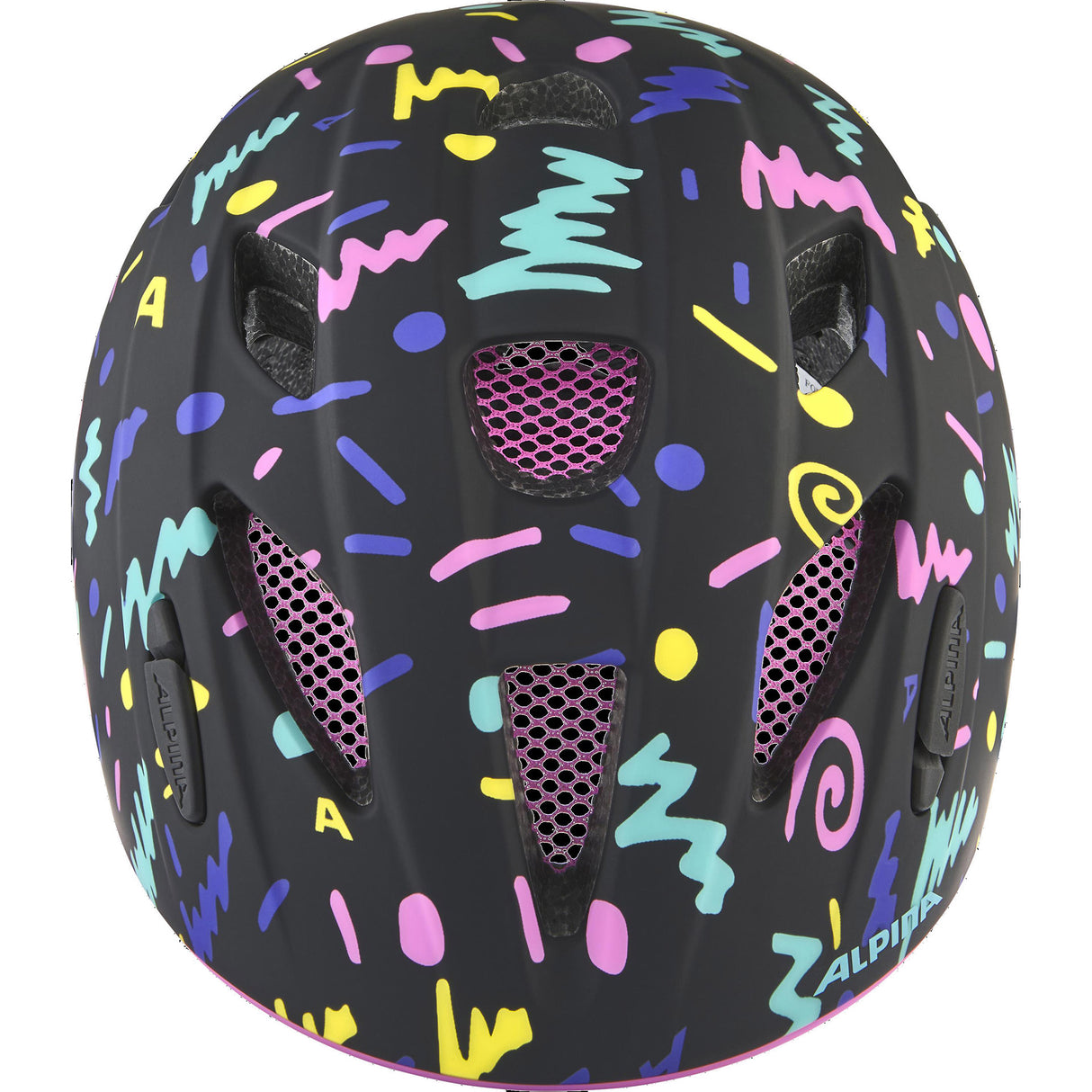 Olympiasportbekleidung Alpina Sports Kinderhelm Ximo Flash Schwarz-Konfetti 49-54 matt