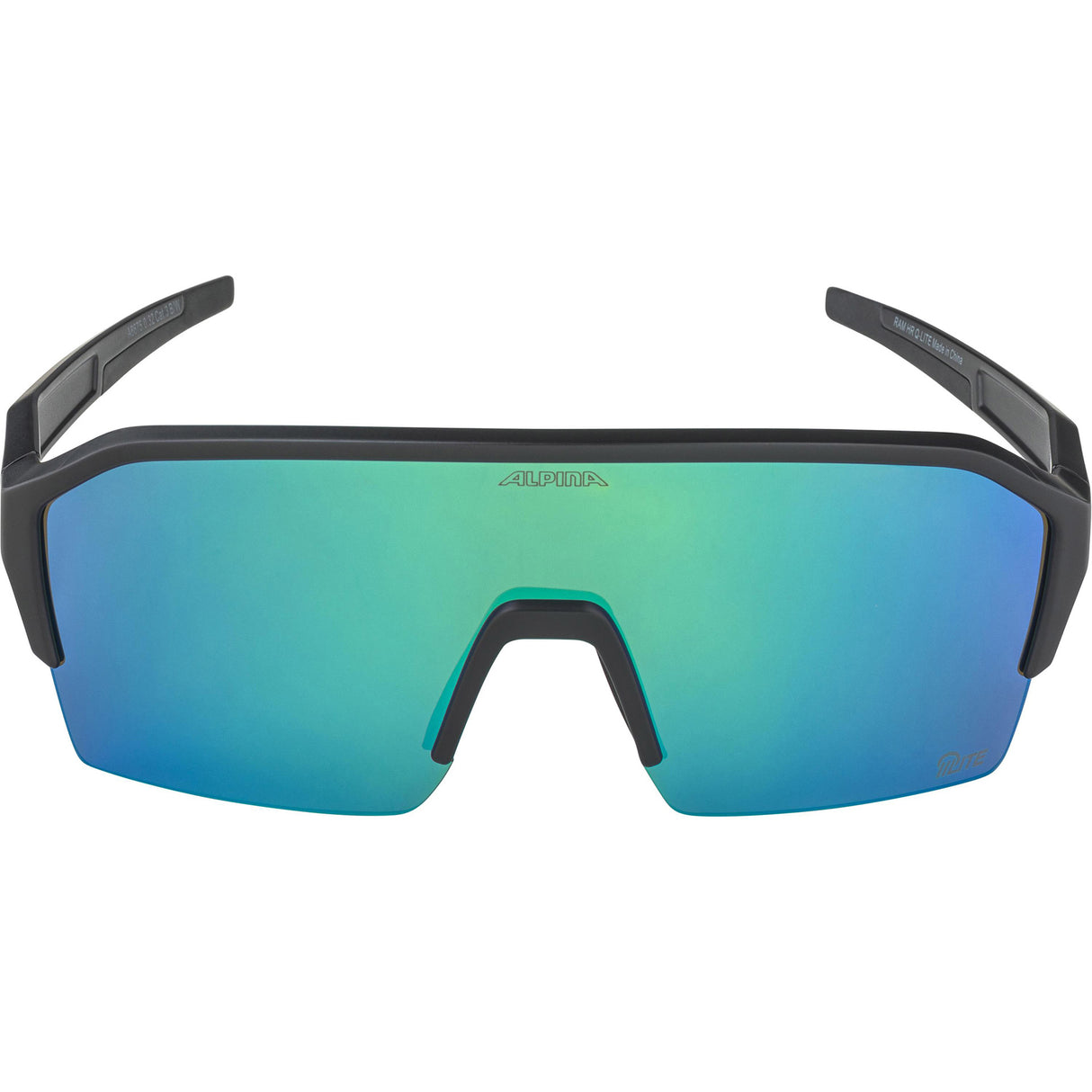 Olympische Sportbekleidung Alpina Sports Sportbrille Ram HR Q-Lite Jade Spiegelglas schwarz