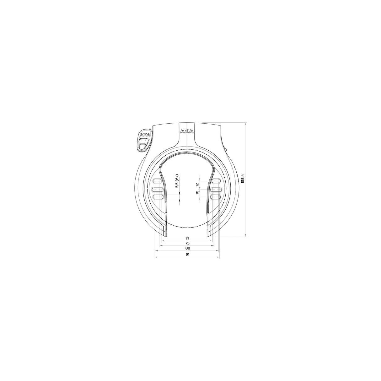 Axa Victory Ringslot - ART -2 - Schwarzes Grau - 56 mm - Fahrradsicherheit