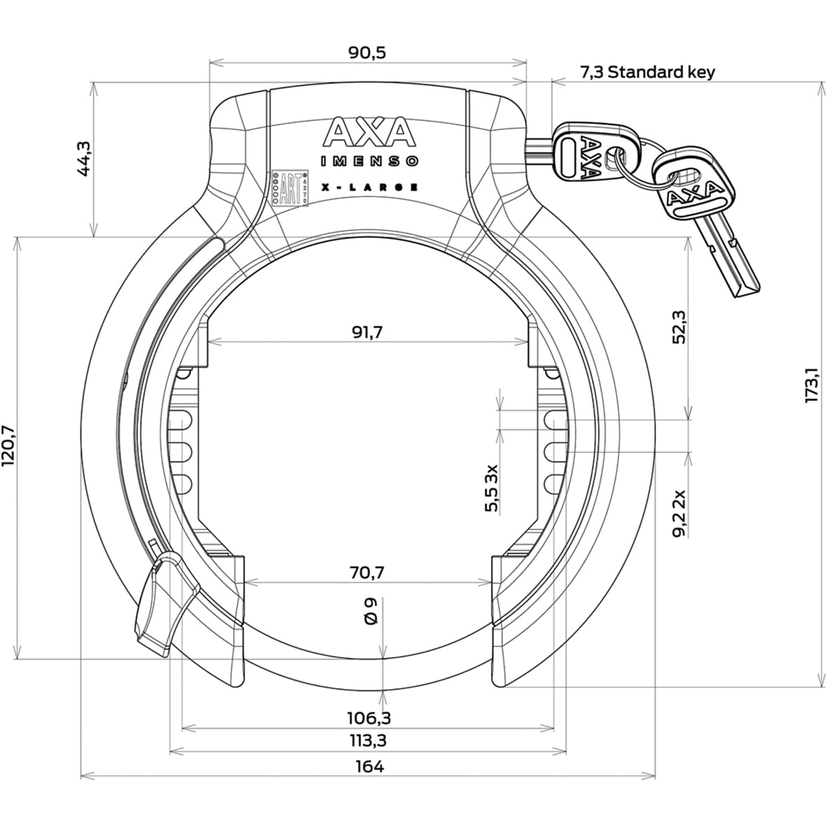 AXA RINGSLOT IMENSO X-LARGE SCHWARZ (Karte)