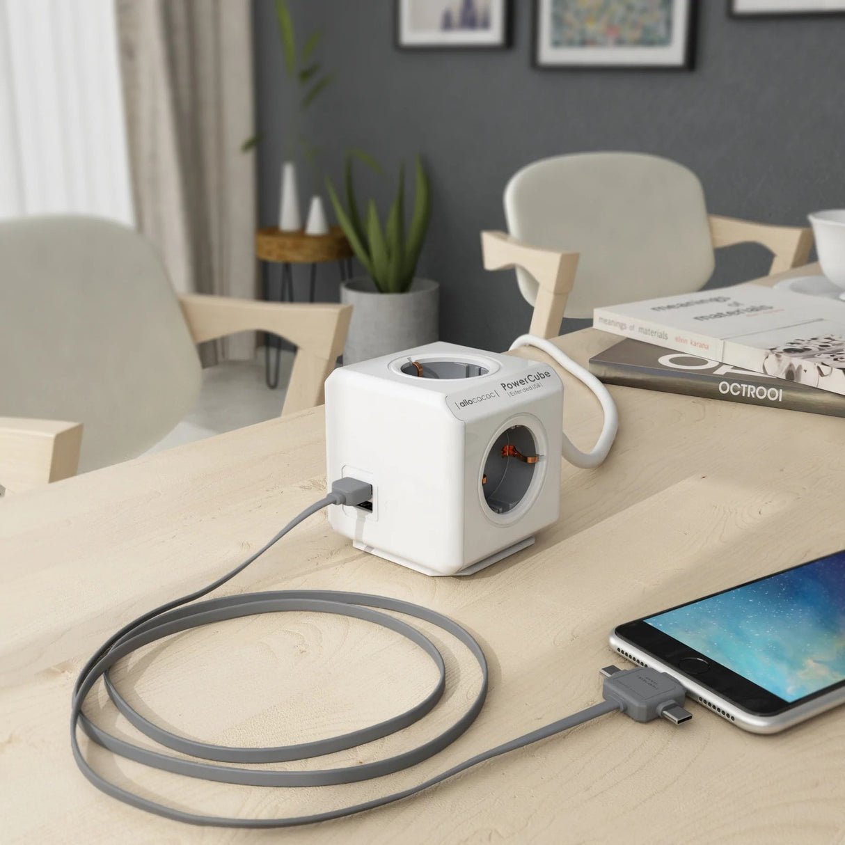 Allocacoc powercube förlängda USB -uttag