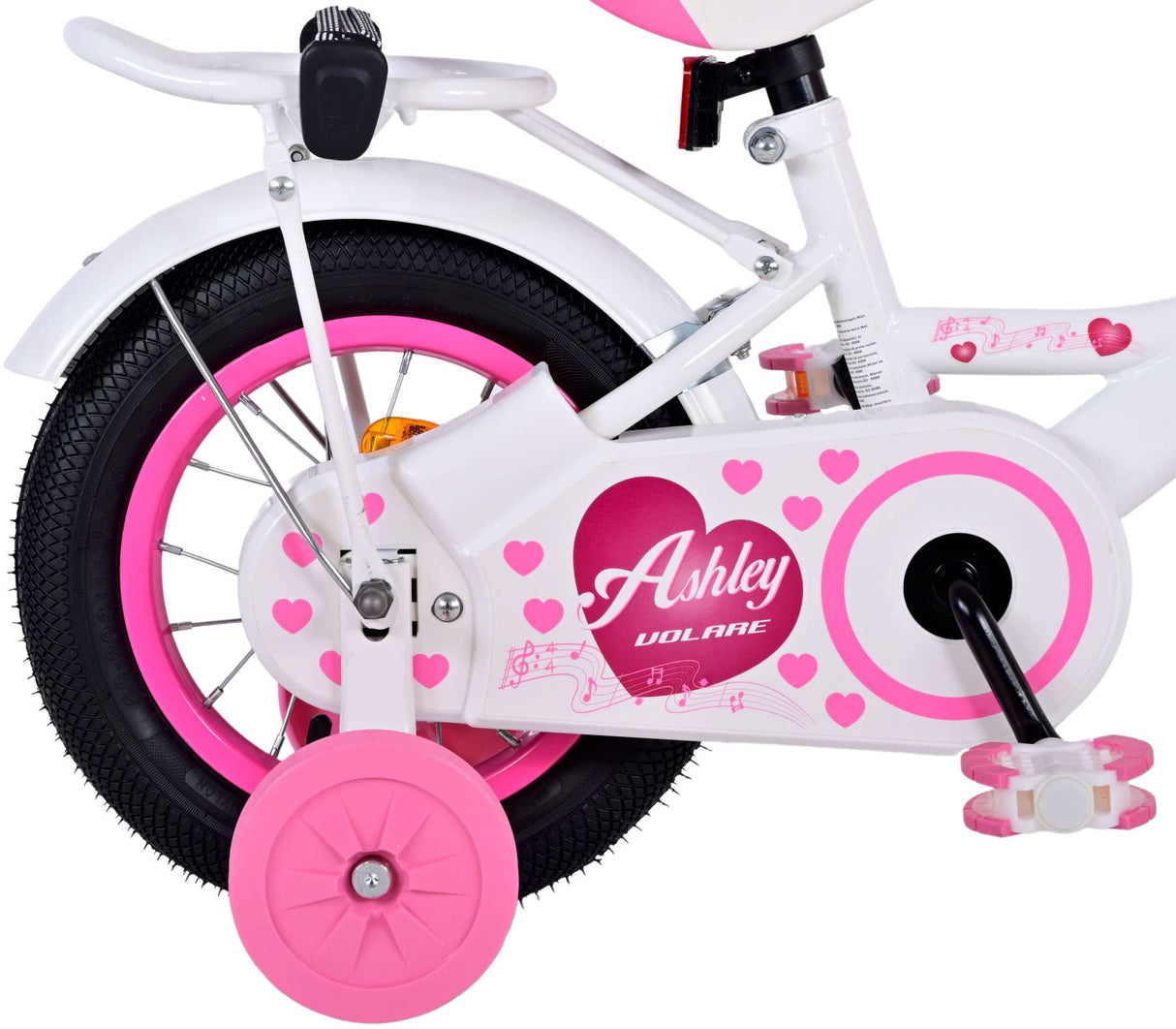 Volare Ashley Children's Bicycle - Mädchen - 12 Zoll - Weiß