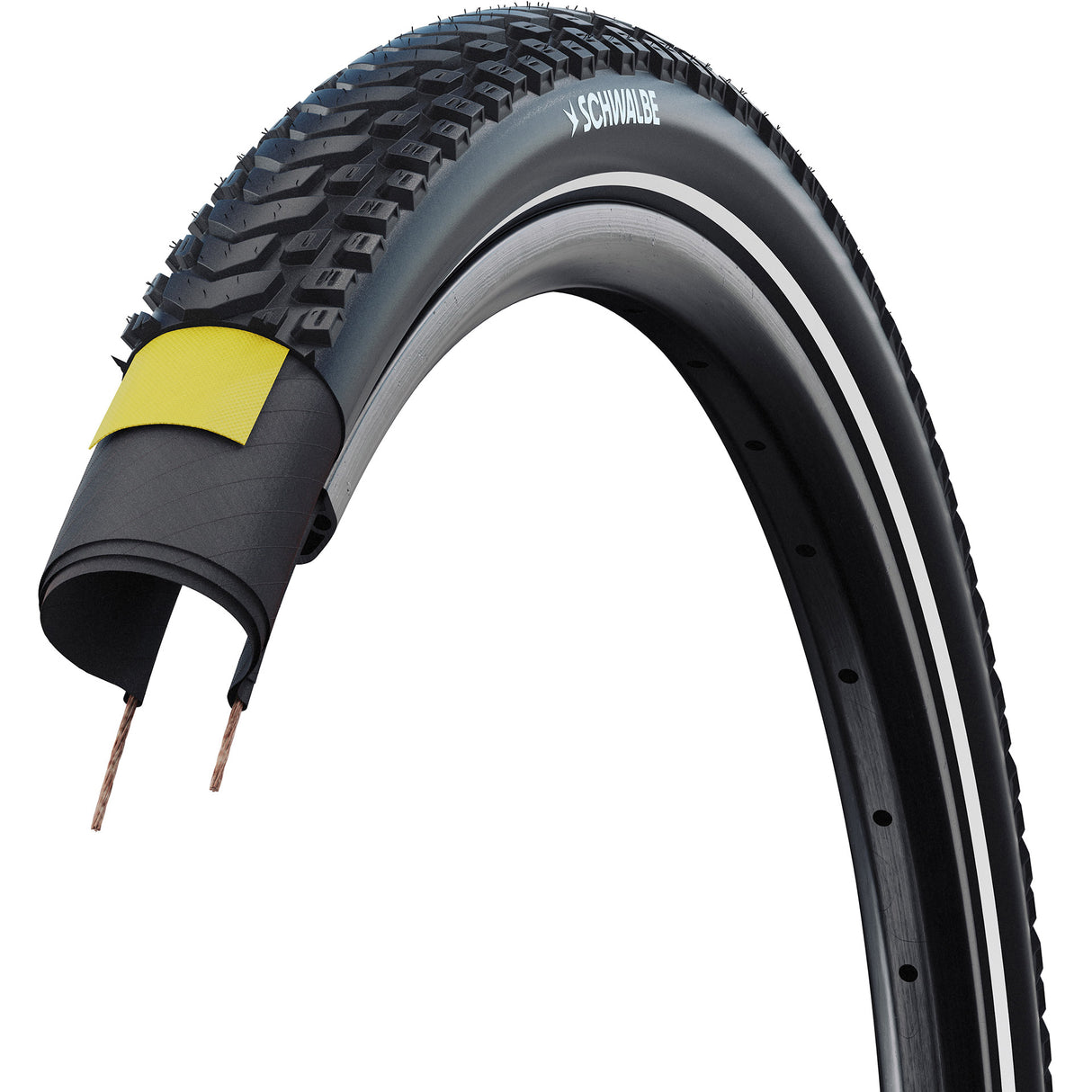 Schwalbe Marathon Mondial Pro – faltbar – Addix – V-Guard – 27,5 x 2,40 – Schwarz + Reflex