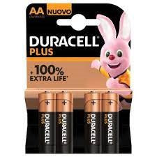 Duracell batterij plus power mn1500 lr6 aa per 4 op kaart