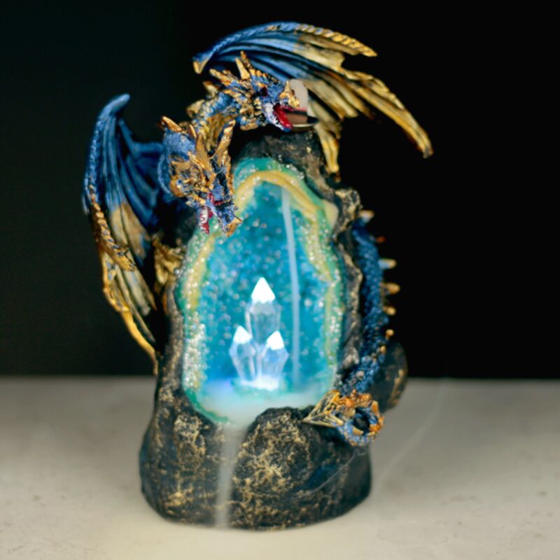 Drache mit Kristallhöhle, LED-Rückfluss-Räucherstäbchenhalter