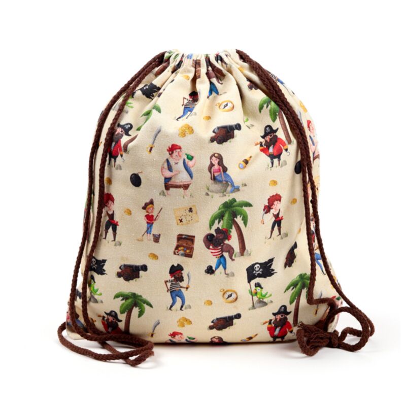Jolly Rogers Piraten-Rucksack aus Segeltuch mit Kordelzug