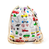 Kleiner motorisierter Canvas-Rucksack mit Kordelzug