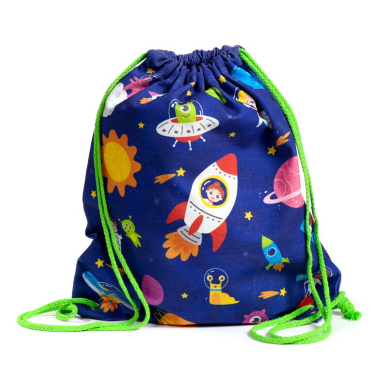 Raumfahrt-Leinenrucksack mit Kordelzug