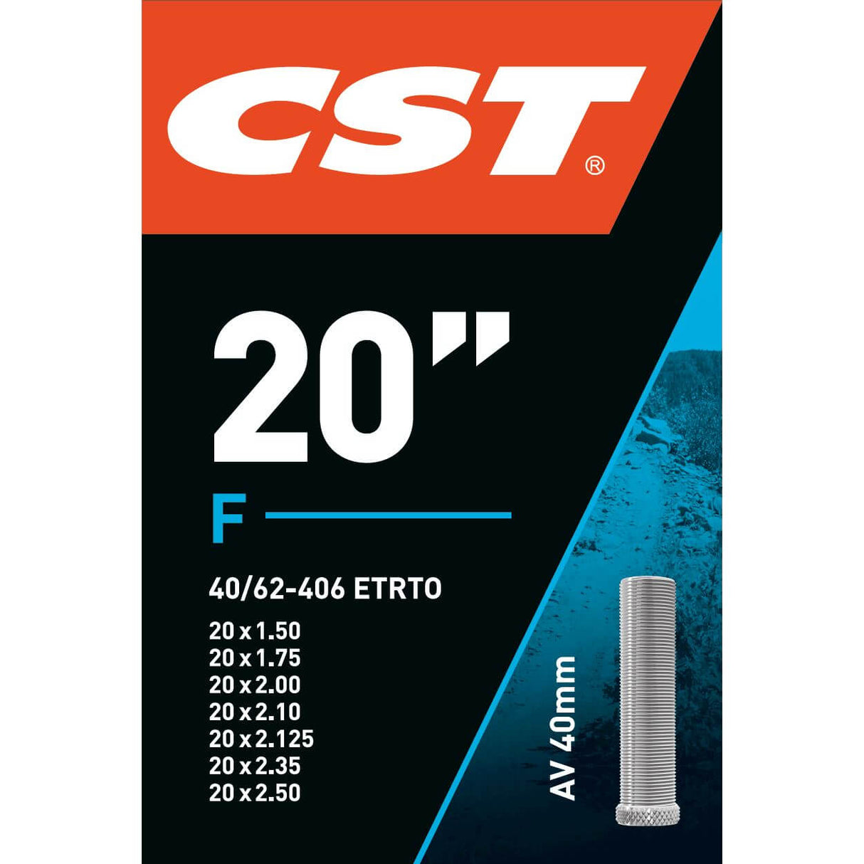 CST Vnitřní trubice 20 x 1,50-2,50 (40 62-406) AV 40 mm