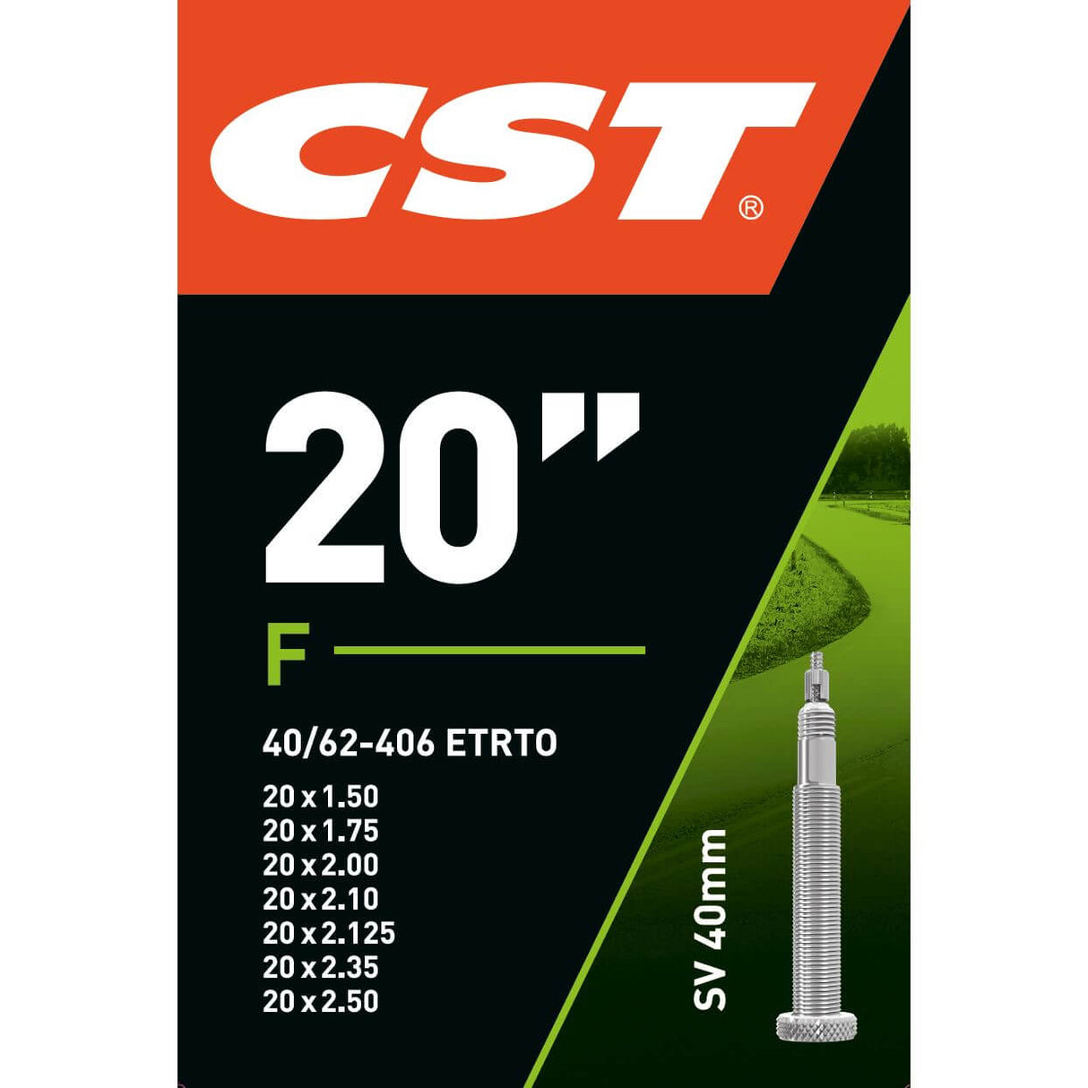 CST notranji trak 20 x 1,50 2,50 (40 62-406) fv40 mm črna