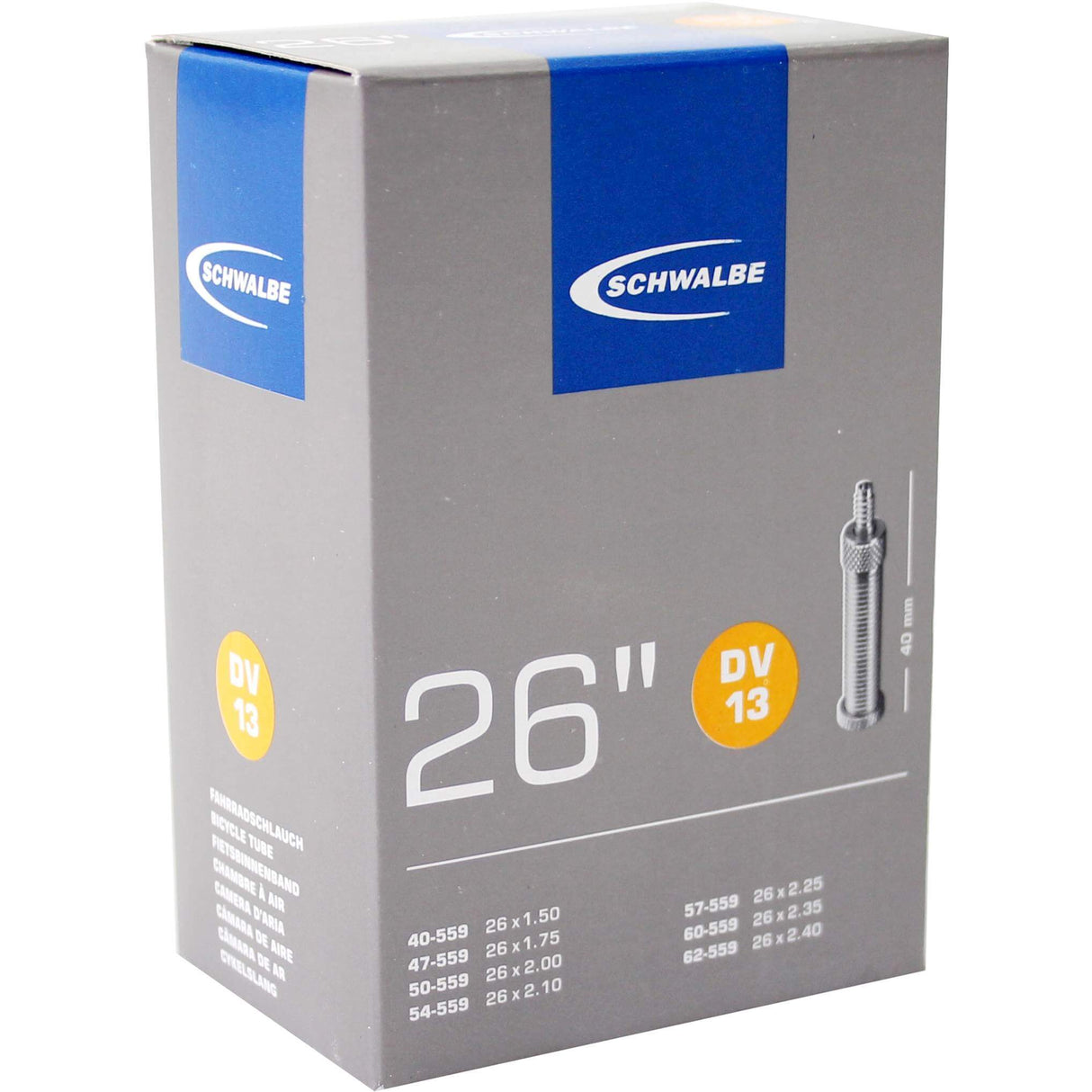 Schwalbe Innenrohr 26 x 1,50 2,40 Zoll (40 62-559) DV 40 mm