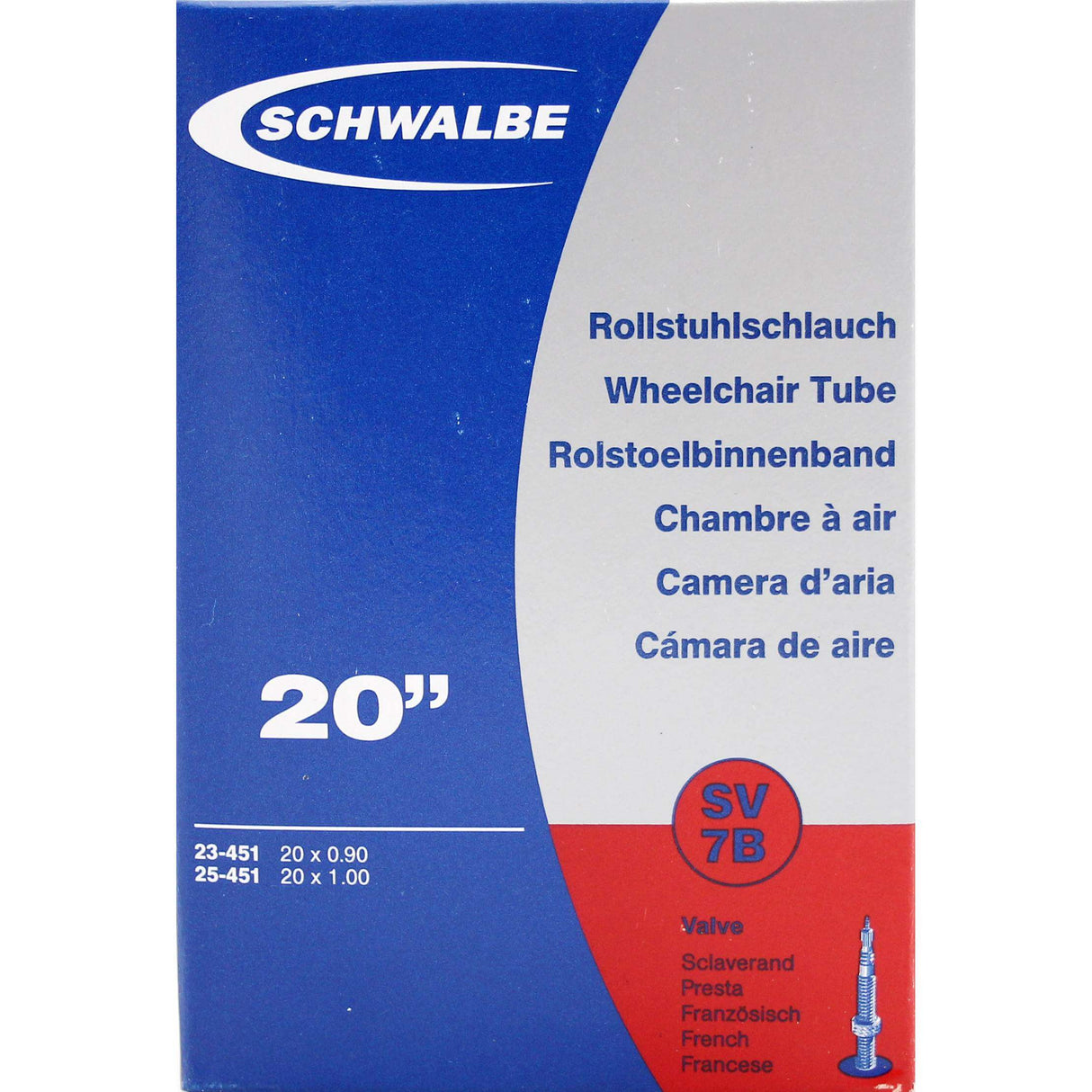 Schwalbe bannenzegen Tube fv sv7b 20 schmuel 23-451 (extra Liicht)