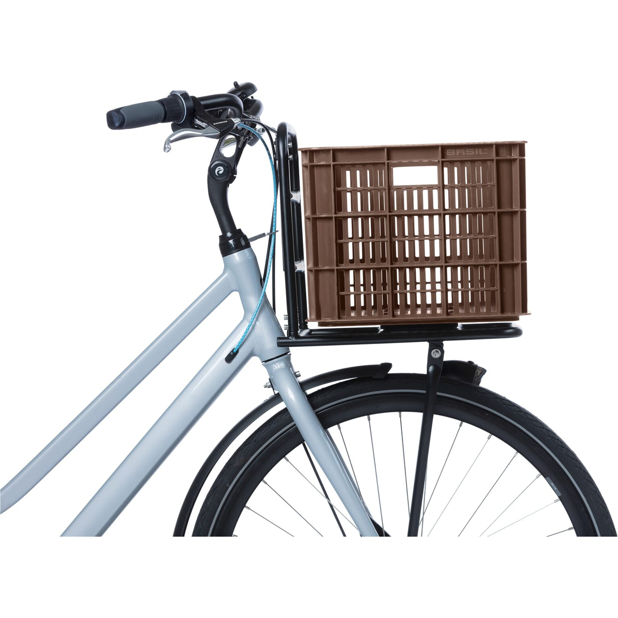 Basil Bicycle Crate L Grande de 40 litros de color marrón