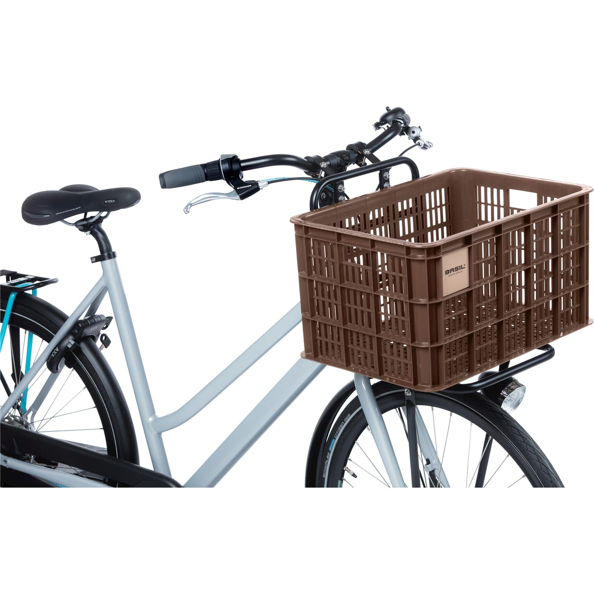 Basil Bicycle Crate L Grande de 40 litros de color marrón