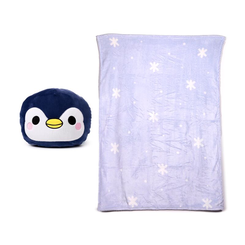 Blankeazzz Adoramals Nico der Pinguin 2-in-1 Kuscheltier-Reisedecke