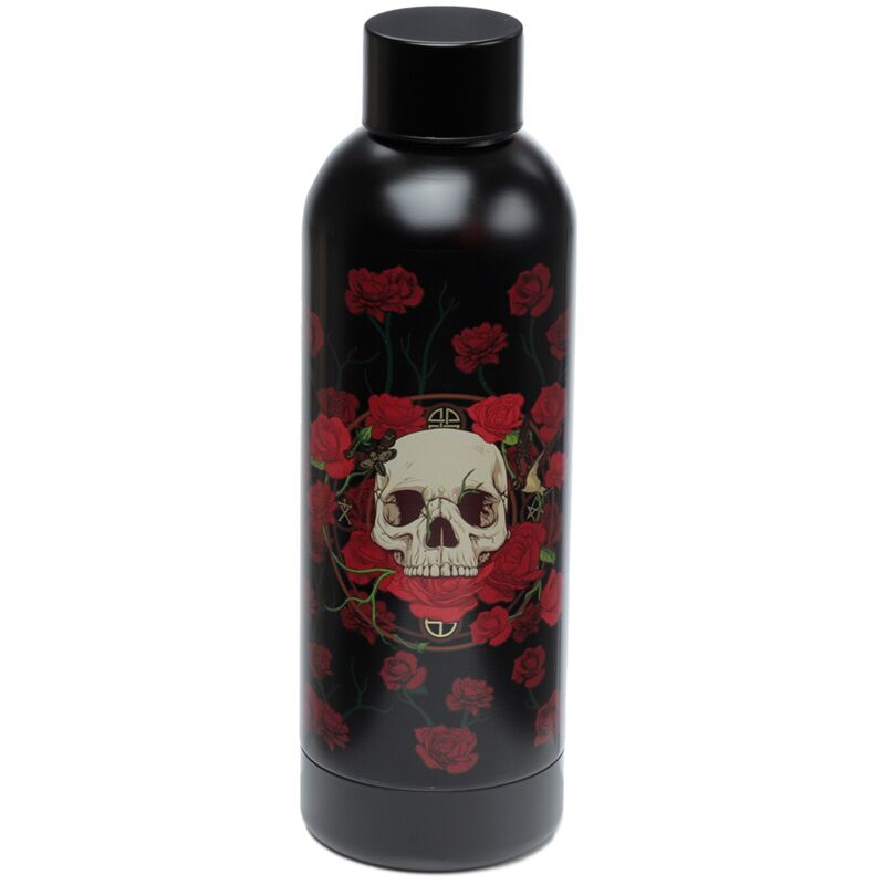 Thermosflasche mit Totenkopf-Rosen, 530 ml